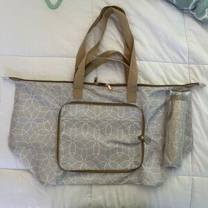 Vinyl tote bag and umbrella